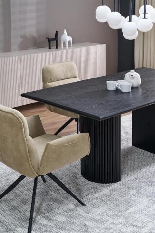 Стол обеденный HALMAR BOLERO черный дуб/черный 160-250/90