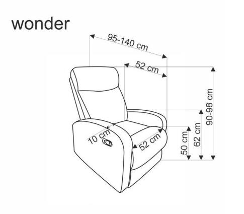 Кресло HALMAR WONDER раскладное, темно-зеленый