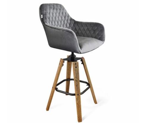 Стул барный Sheffilton SHT-ST38/S93 артикул СТ-555 угольно-серый/браш. коричневый/чёрный