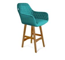Стул полубарный Sheffilton SHT-ST38/S65-1 альпийский бирюзовый/светлый орех