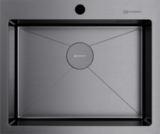Кухонная мойка из нержавейки Omoikiri Akisame 59-GM вороненая сталь