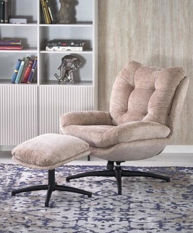 Комплект HALMAR PESTO (кресло+подставка для ног) бежевый