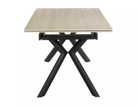 Стол обеденный SIGNAL NORTON травертин/черный 160-240/90