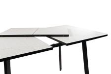 Стол ВВР Миллер мрамор марквина белый/черный №3, Пластик 120-160/80