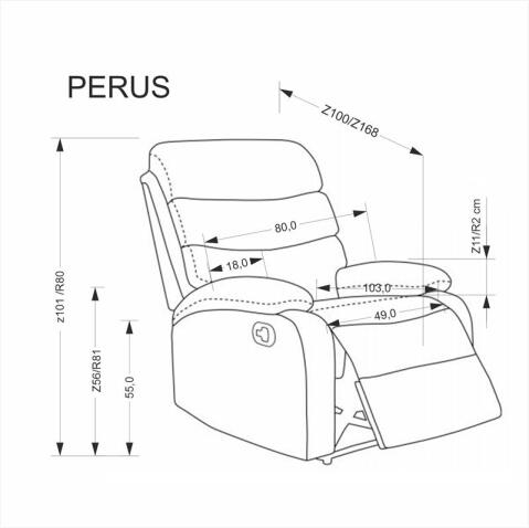 Кресло HALMAR PERUS серый