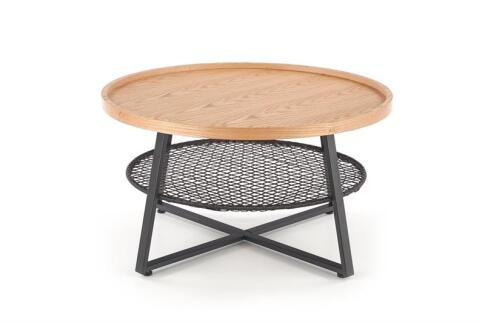 Стол журнальный HALMAR FLORENCE дуб натуральный/черный, 80/45