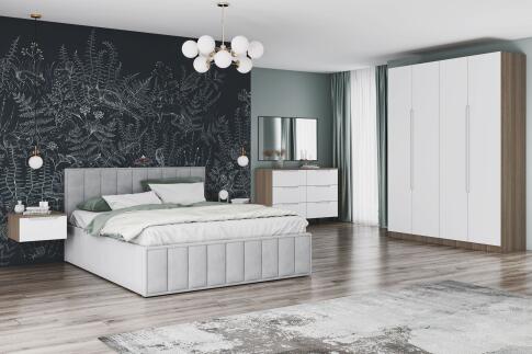 Кровать ДСВ Лана (М) 1,6 Серый Софт