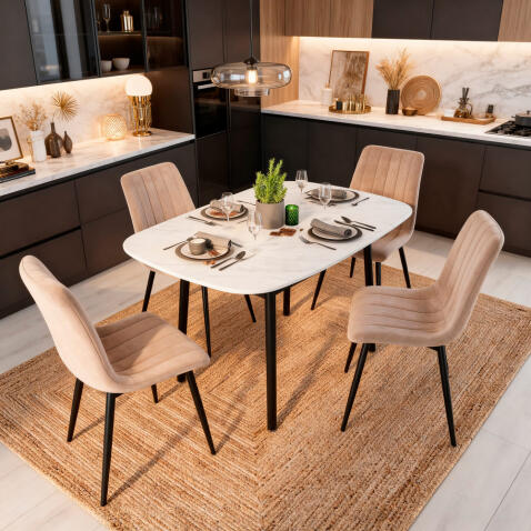 Стол ВВР Кэлли-2 раздвижной, Лавант/черный, пластик