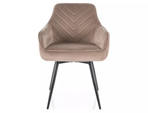 Стул SIGNAL SERVIO Velvet Bluvel 40 темно-бежевый/черный, поворотный