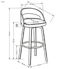 Стул барный HALMAR H110 кремовый/ореховый Стул барный HALMAR H110 кремовый/ореховый