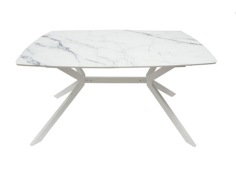 Стол ВВР Джерси Мрамор белый ф/п, белый глянец/белый