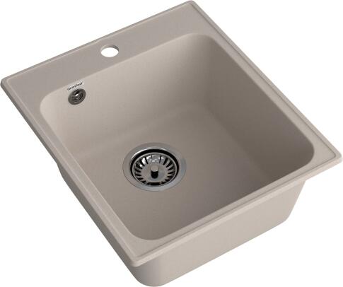 Кухонная мойка GRANFEST QUARZ Z-17 песочный + сифон