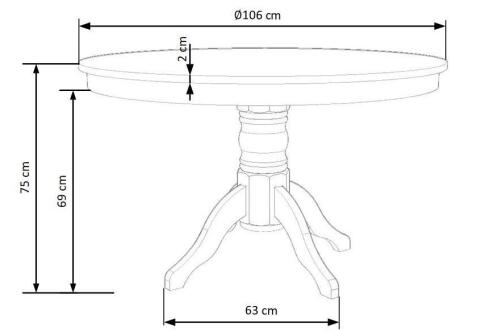 Стол обеденный HALMAR GLOSTER белый/белый 106