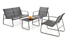 Комплект HALMAR CONOR (софа + 2 кресла + стол журнальный) темно-серый/светло-серый