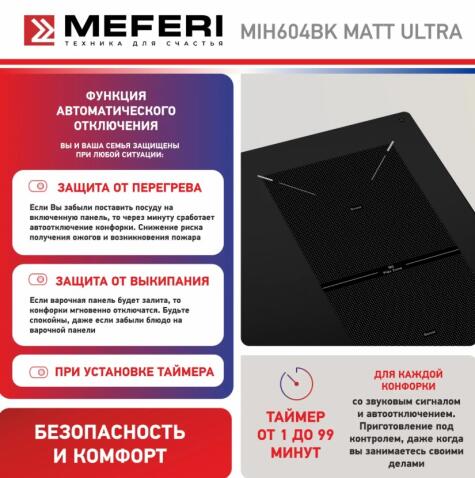Варочная панель индукционная MEFERI MIH604BK MATT ULTRA