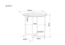 Стол обеденный SIGNAL ALTO II рустикальный коричневый/черный 80