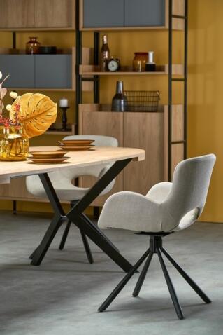 Стол обеденный HALMAR PERONI дуб золотой/черный 100-250/100