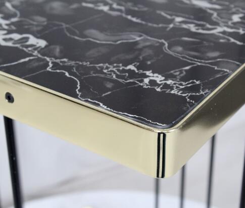 Стол журнальный Sheffilton SHT-CT16 артикул SHT-СТЖ4 темный мрамор/латунь/черный