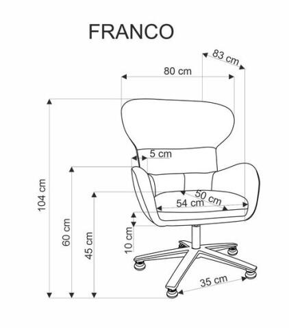 Кресло HALMAR FRANCO бежевый/черный