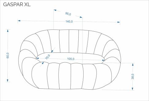 Диван HALMAR GASPAR XL кремовый