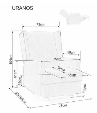 Кресло SIGNAL URANOS tap. 208 раскладное, серый