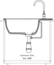 Кухонная мойка GRANFEST VERTEX V-680L иней