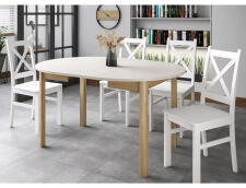 Стол обеденный SIGNAL DANTE кашемир/дуб кремона 102-144/102