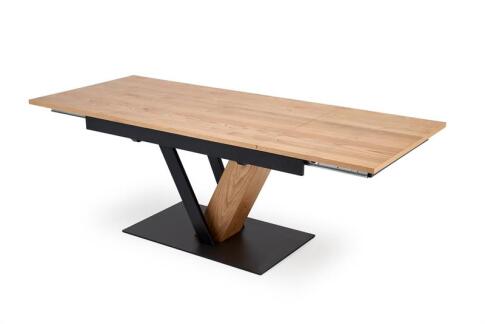 Стол обеденный HALMAR FANIS натуральный/черный 160-220/90