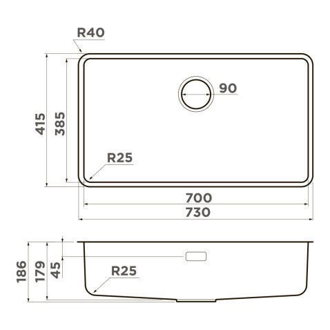 Кухонная мойка из нержавейки Omoikiri Omi 73-U/I-GB графит