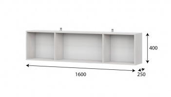 Полка навесная SV-МЕБЕЛЬ (МС Гамма 20 К) (1600) Серия №4 Ясень анкор  светлый