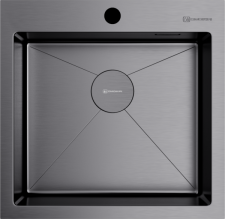 Кухонная мойка из нержавейки Omoikiri Akisame 51-GM вороненая сталь