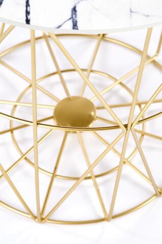 Стол журнальный HALMAR HARISSA G золотой/белый мрамор