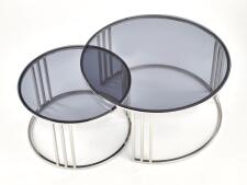 Комплект HALMAR MERCURY (2 стола журнальных) дымчатый/хром, 80/45 и 60/38 Комплект HALMAR MERCURY (2 стола журнальных) дымчатый/хром, 80/45 и 60/38