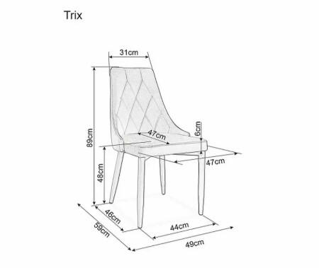 Стул SIGNAL TRIX B Velvet Bluvel 14 серый/черный мат