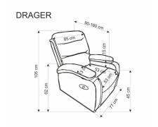 Кресло HALMAR DRAGER раскладное, черный