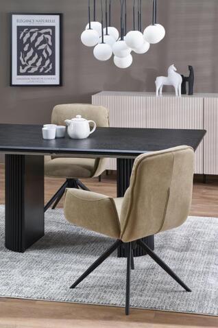 Стол обеденный HALMAR BOLERO черный дуб/черный 160-250/90