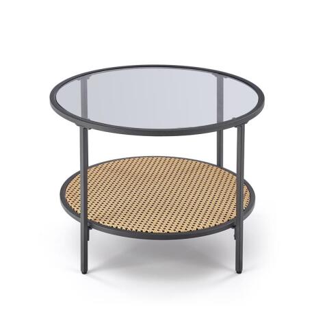 Стол журнальный HALMAR DAKOTA дымчатый/натуральный