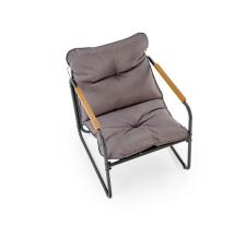 Комплект HALMAR HUDSON (диван + 2 кресла + стол журнальный) серый/коричневый