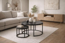 Комплект SIGNAL DION (2 стола журнальных) черный мрамор/черный