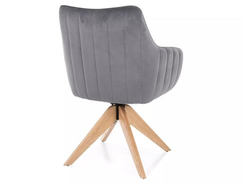 Стул SIGNAL AZALIA D Velvet Bluvel 14 серый/дуб, поворотный