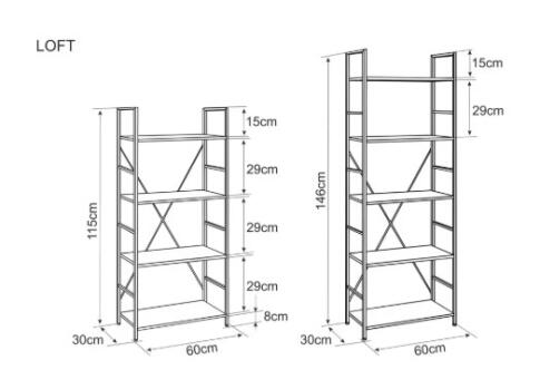 Стеллаж SIGNAL LOFT R5 черный 146/60