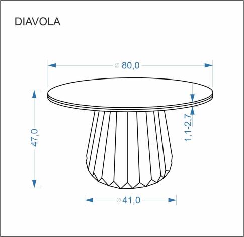 Стол журнальный HALMAR DIAVOLA травертин/орех 80/47
