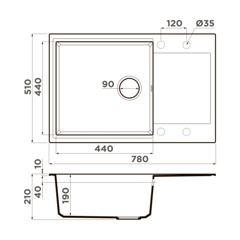 Кухонная мойка Omoikiri Daisen 78-LB-ES Artgranit/эспрессо