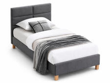 Кровать SIGNAL SIERRA Velvet tap. 150 серый/дуб, 90/200