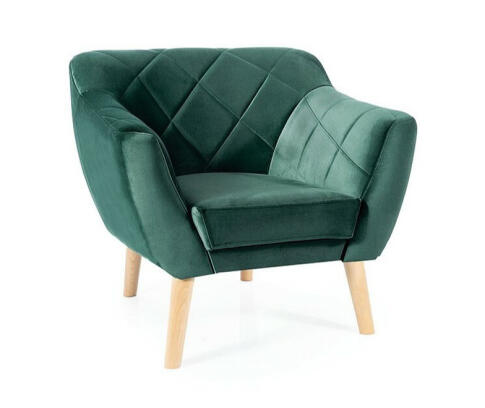Кресло SIGNAL KARO 1 Velvet Bluvel 78 зеленый/бук