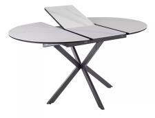 Стол обеденный SIGNAL GASTON Ceramic белый/черный 100-135/100