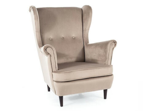 Кресло SIGNAL LORD Velvet Bluvel 40 темно-бежевый/венге