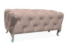 Пуф SIGNAL HESTIA Velvet Bluvel 28 бежевый/серебряный 100/46/50