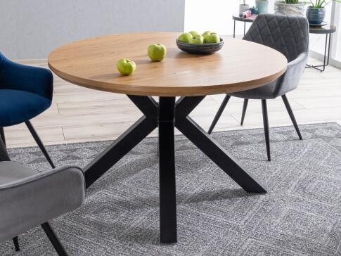 Стол обеденный SIGNAL RITMO дуб/черный мат 120/75