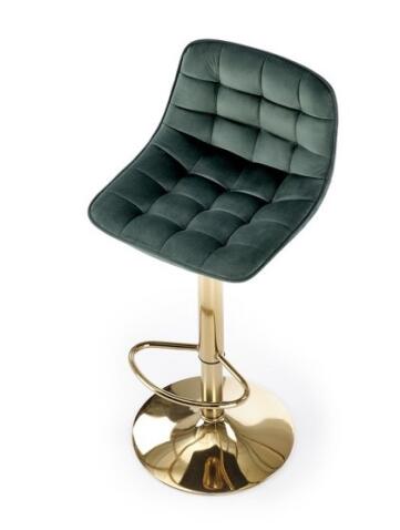 Стул барный HALMAR H120 темно-зеленый/золотой